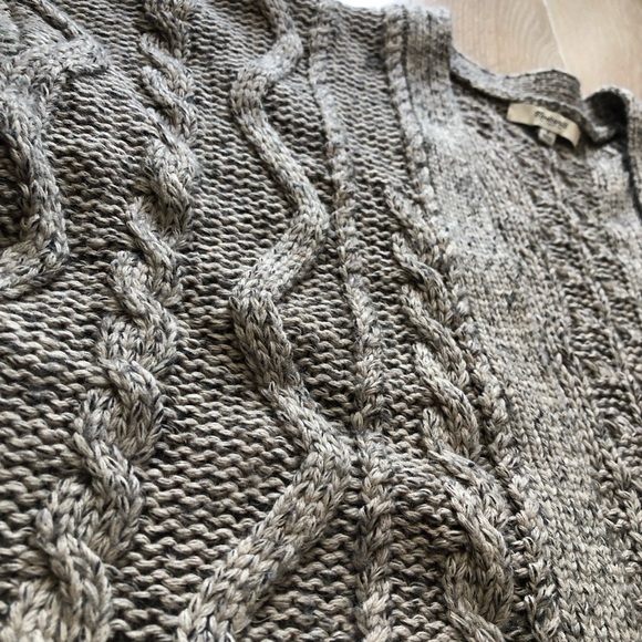 Madewell Wool Alpaca Blend Cable Knit Textured Open Front Cardigan Size S - Picture 10 of 12